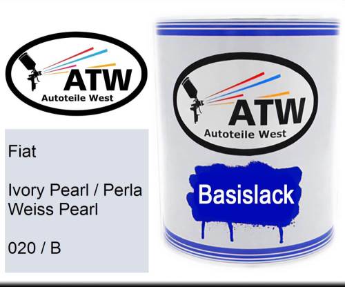 Fiat, Ivory Pearl / Perla Weiss Pearl, 020 / B: 1L Lackdose, von ATW Autoteile West.
